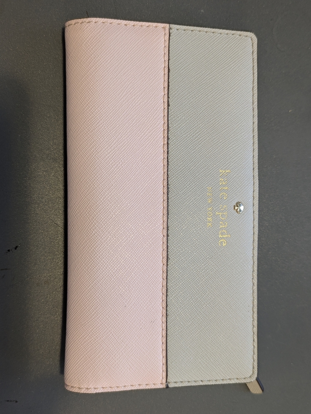 Kate Spade Madison Saffiano Slim Wallet Pink & Gray